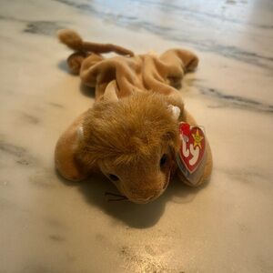 Ty Beanie Baby Lion in Tan and Brown